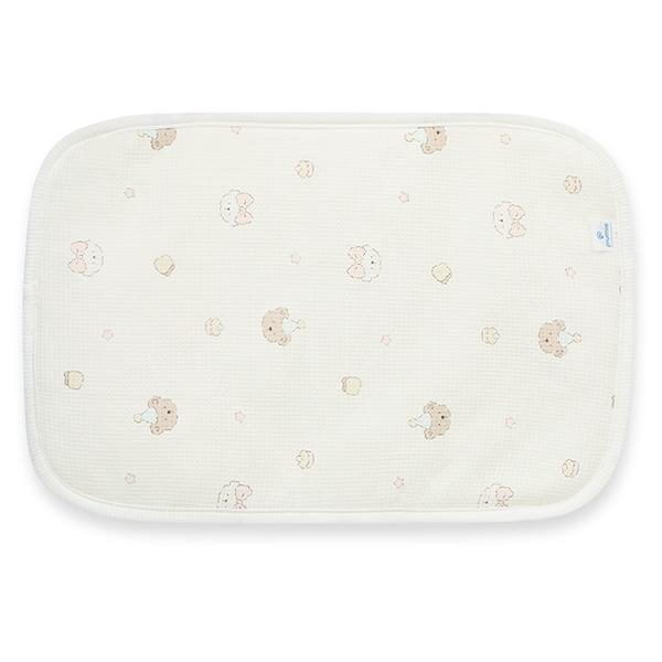 Gối lưới cotton Piumie - Gấu nơ hồng