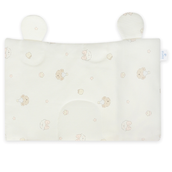Gối mây cotton Piumie - Gấu nơ hồng