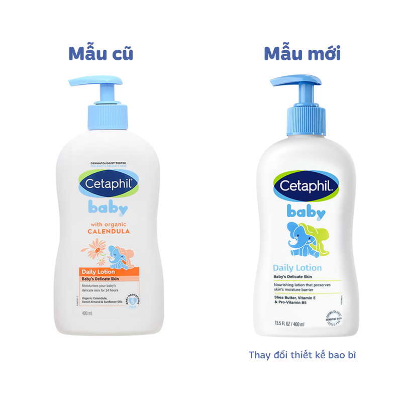 Kem dưỡng da chiết xuất bơ hạt mỡ cho bé Cetaphil Baby Daily Lotion 400 ml - Giao bao bì ngẫu nhiên 7
