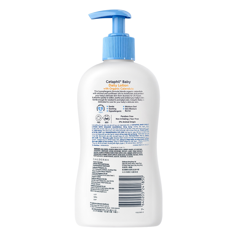 Kem dưỡng da chiết xuất bơ hạt mỡ cho bé Cetaphil Baby Daily Lotion 400 ml - Giao bao bì ngẫu nhiên 3