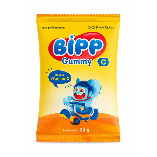 Kẹo dẻo Bipp Gummy bổ sung vitamin C hỗ trợ tăng sức đề kháng hương trái cây, 20g dạng viên (từ 3 tuổi) - AVAKids.com