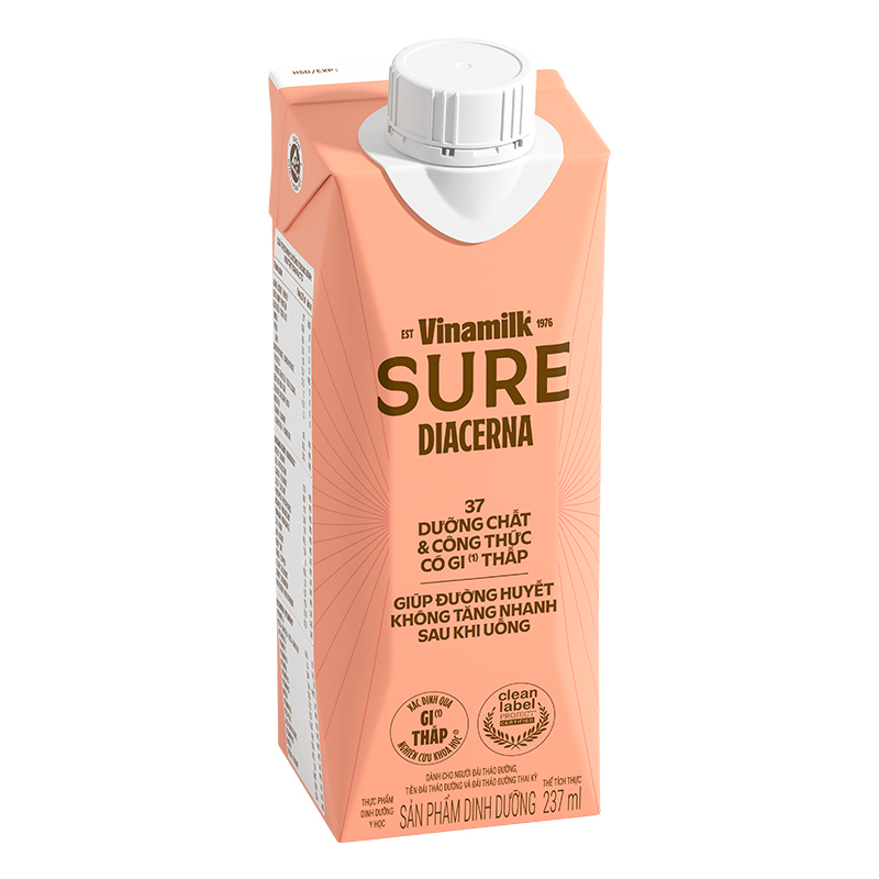 Thùng 24 sữa nước dinh dưỡng người lớn Vinamilk Sure Dicerna hương tự nhiên 237ml 16