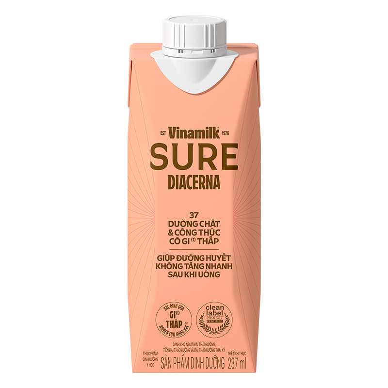 Thùng 24 sữa nước dinh dưỡng người lớn Vinamilk Sure Dicerna hương tự nhiên 237ml 17