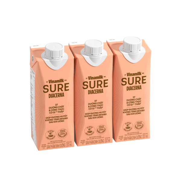 Thùng 24 sữa nước dinh dưỡng người lớn Vinamilk Sure Dicerna hương tự nhiên 237ml - AVAKids.com
