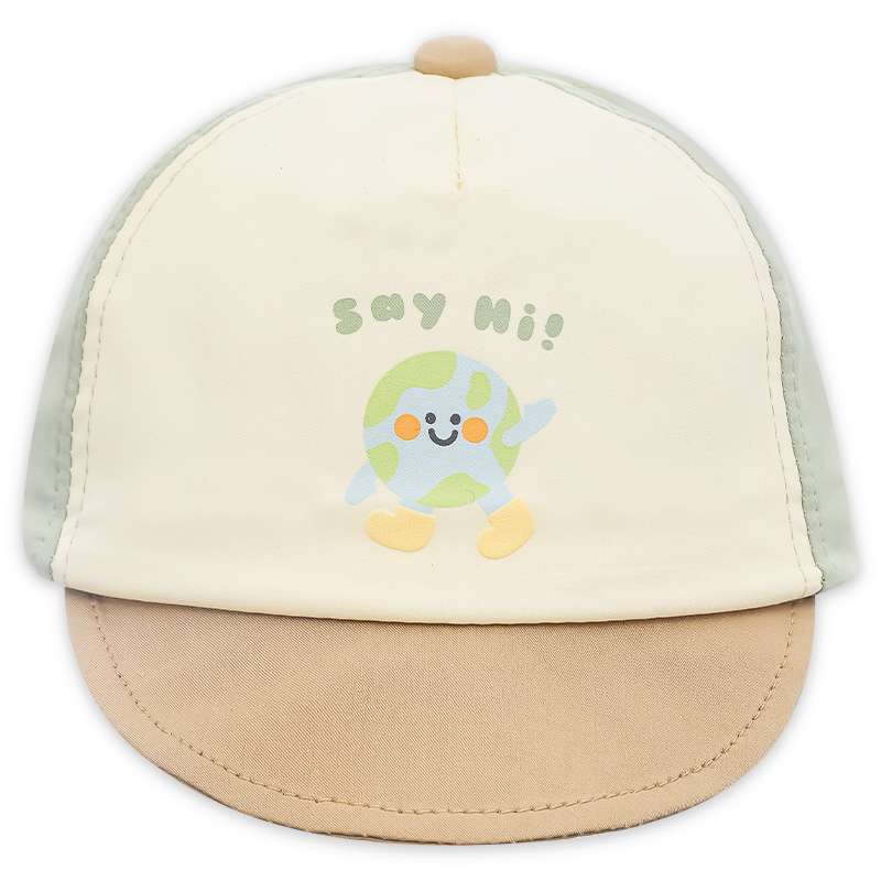 Nón kết cho bé TOP KIDS Say Hi màu xám be 2