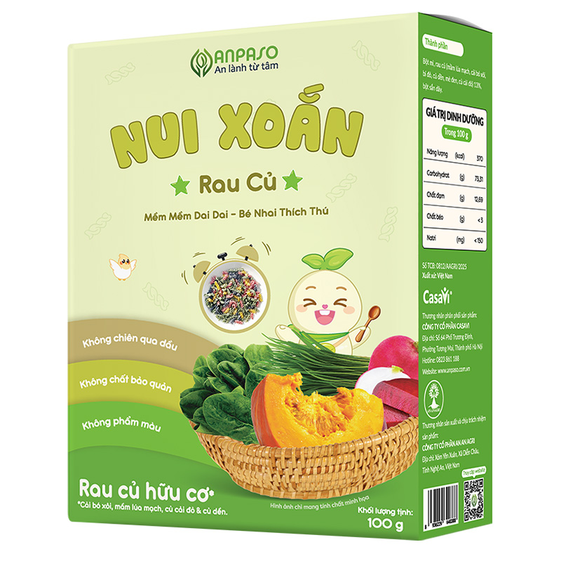 Nui xoắn rau củ Anpaso 100g (từ 6 tháng) 2