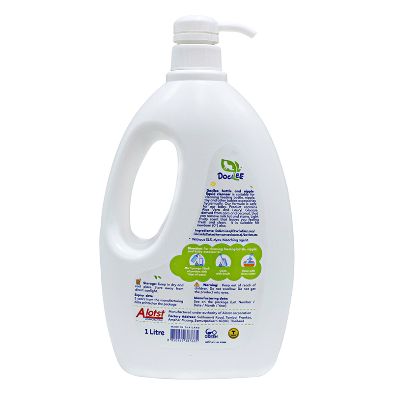 Nước rửa bình sữa Docilee túi 490 ml hương nha đam 8