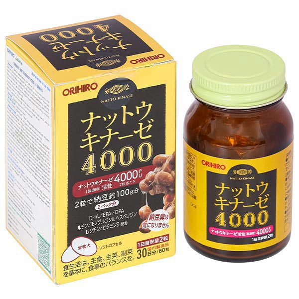 Orihiro Nattokinase 4000 60 Grains hỗ trợ giảm nguy cơ hình thành huyết khối
