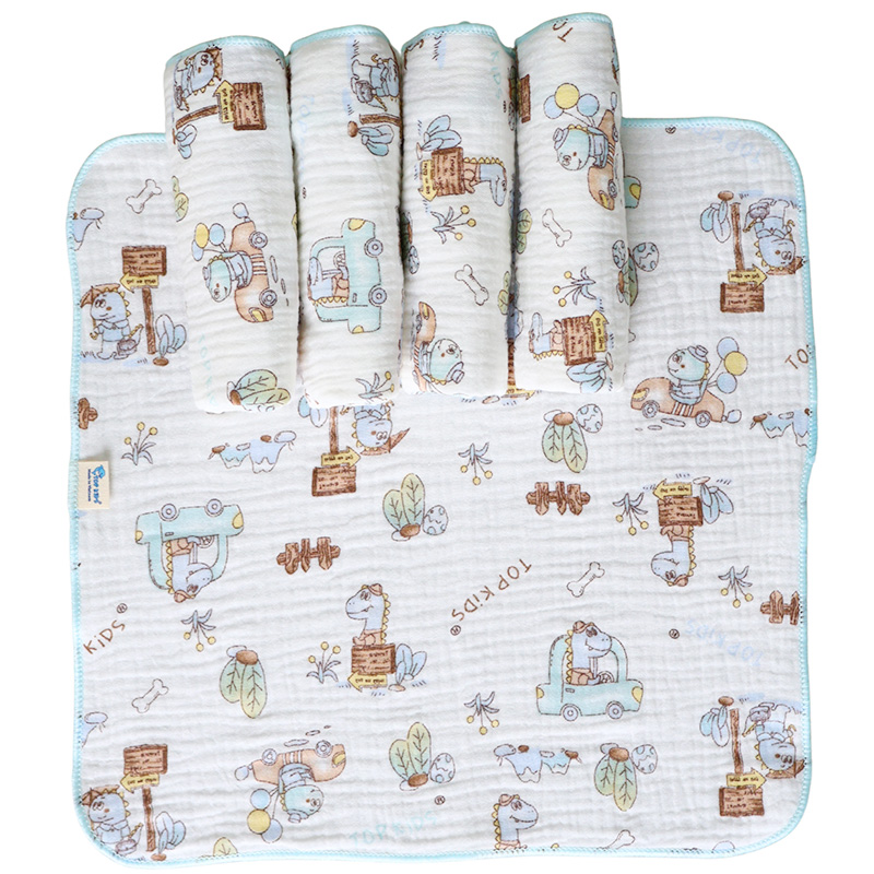 Set 5 cái khăn sữa cotton TOP KIDS 4 lớp 30x30 cm - Màu ngẫu nhiên 13