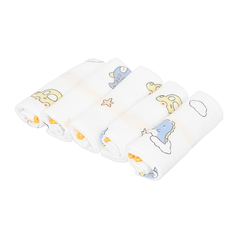Set 5 cái khăn sữa cotton TOP KIDS 4 lớp 30x30 cm - Màu ngẫu nhiên 18