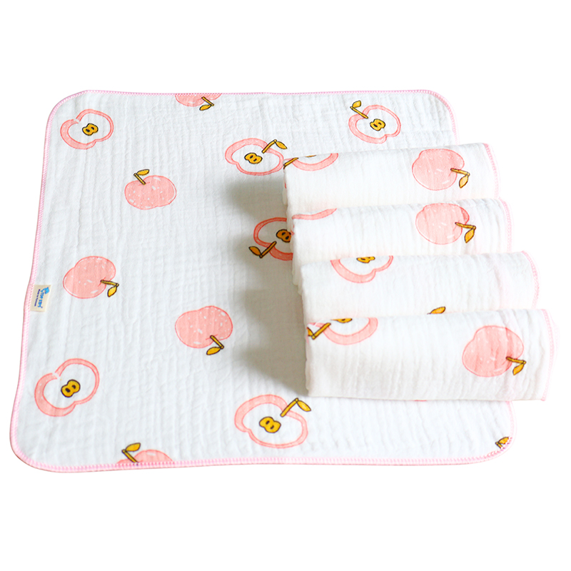 Set 5 cái khăn sữa cotton TOP KIDS 4 lớp 30x30 cm - Màu ngẫu nhiên 5