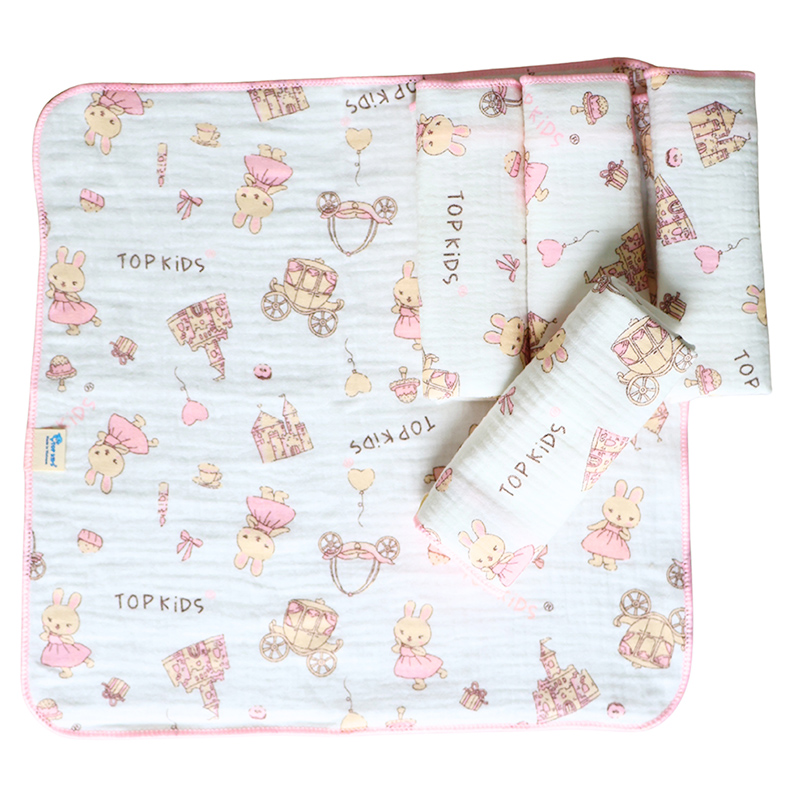 Set 5 cái khăn sữa cotton TOP KIDS 4 lớp 30x30 cm - Màu ngẫu nhiên 10