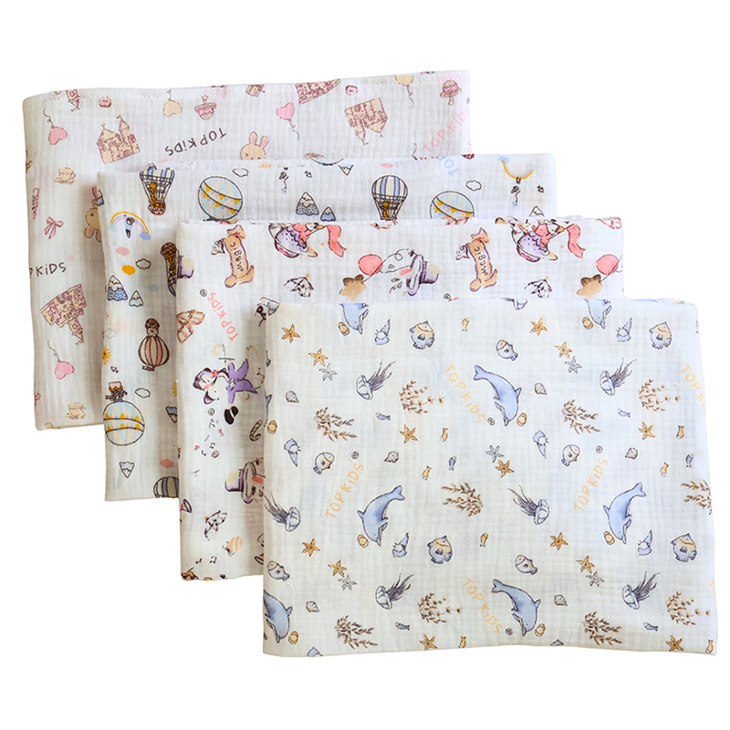 Set 5 cái khăn sữa cotton TOP KIDS 2 lớp 30x30 cm - Màu ngẫu nhiên 4