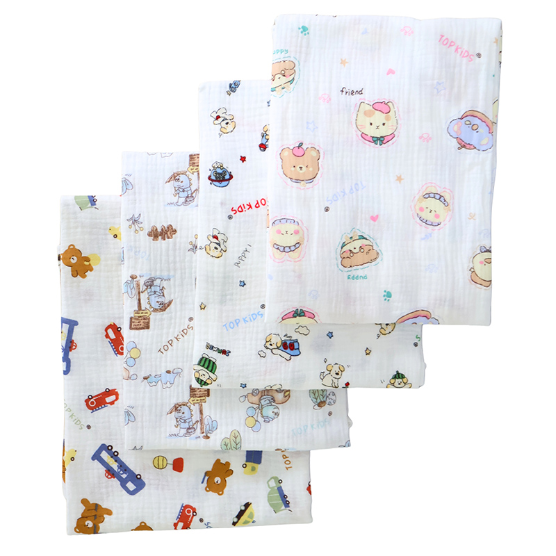 Set 5 cái khăn sữa cotton TOP KIDS 2 lớp 30x30 cm - Màu ngẫu nhiên 5