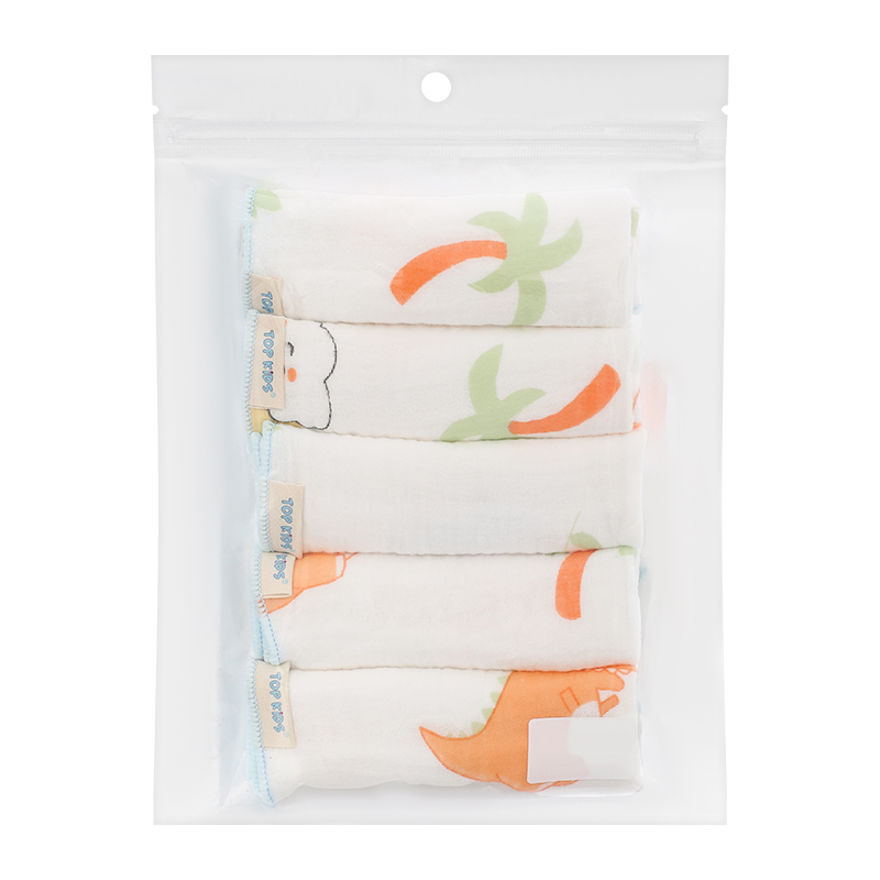 Set 5 cái khăn sữa cotton TOP KIDS 4 lớp 25x25 cm - Màu ngẫu nhiên 19