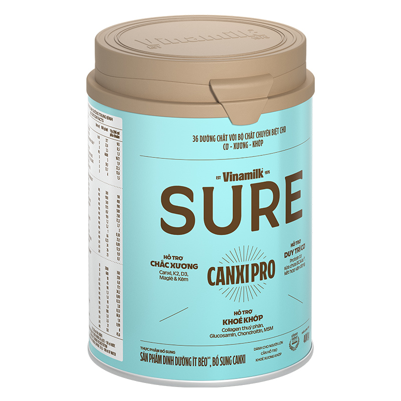 Sữa bột người lớn Vinamilk Sure Canxipro vị tự nhiên 900g 14