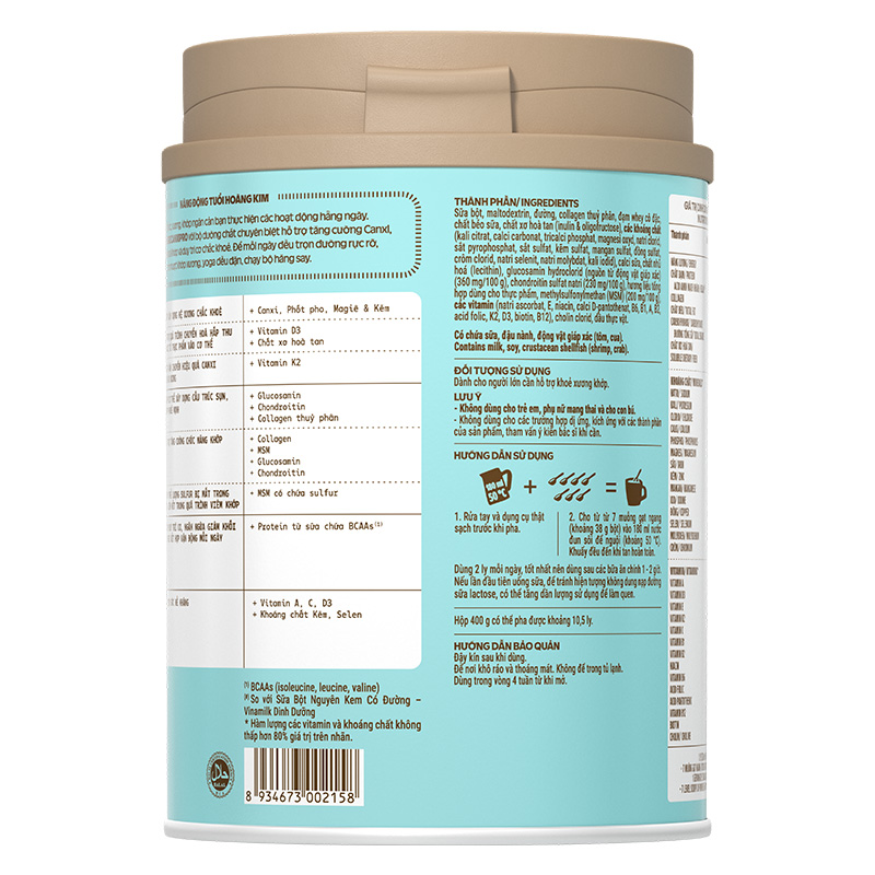 Sữa bột người lớn Vinamilk Sure Canxipro vị tự nhiên 900g 17