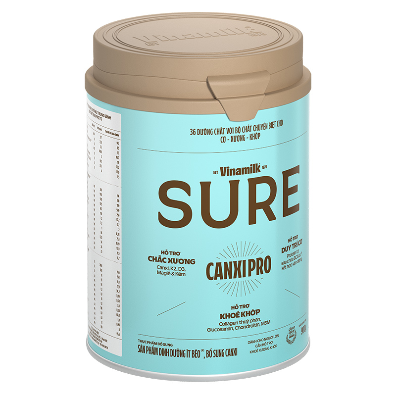 Sữa bột người lớn Vinamilk Sure Canxipro vị tự nhiên 900g 4