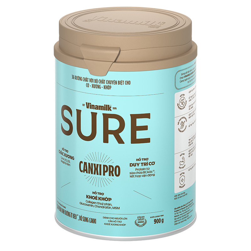 Sữa bột người lớn Vinamilk Sure Canxipro vị tự nhiên 900g 5