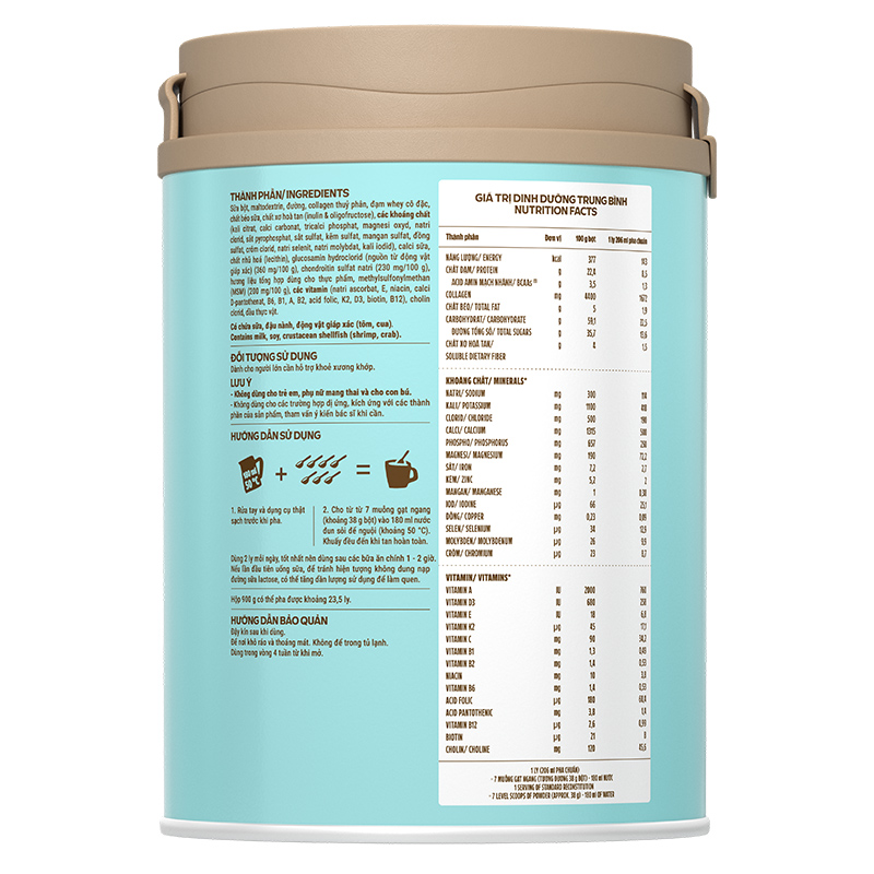 Sữa bột người lớn Vinamilk Sure Canxipro vị tự nhiên 900g 6