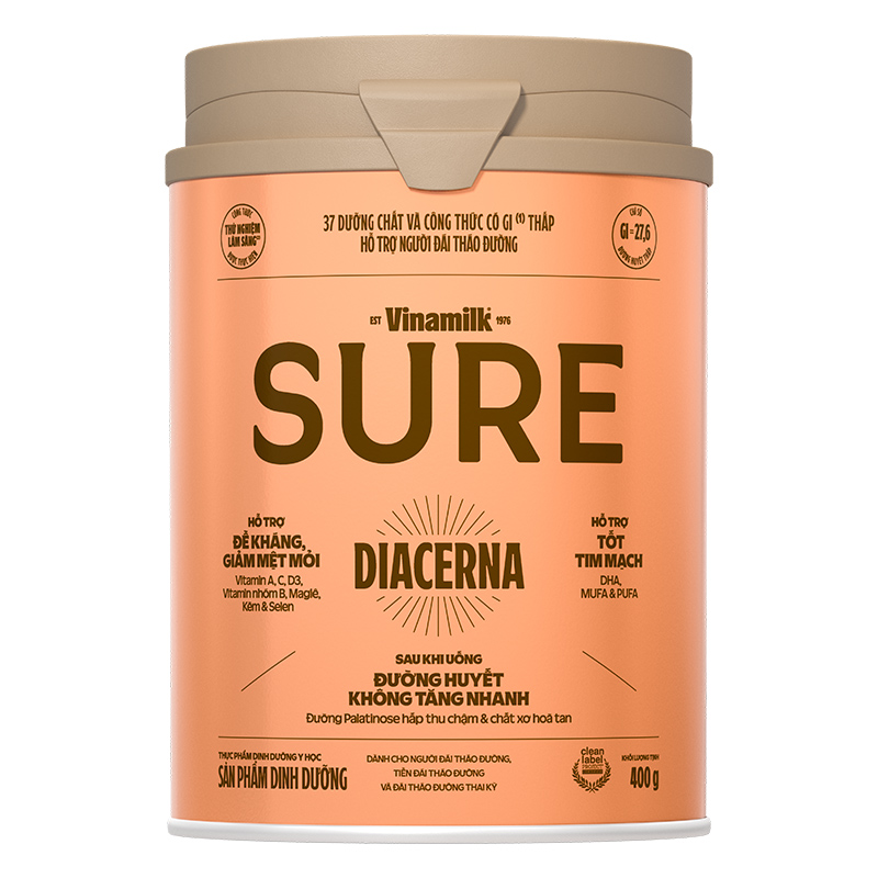 Sữa bột người lớn Vinamilk Sure Diacerna vị tự nhiên 400g 2