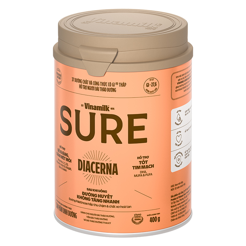 Sữa bột người lớn Vinamilk Sure Diacerna vị tự nhiên 400g 5