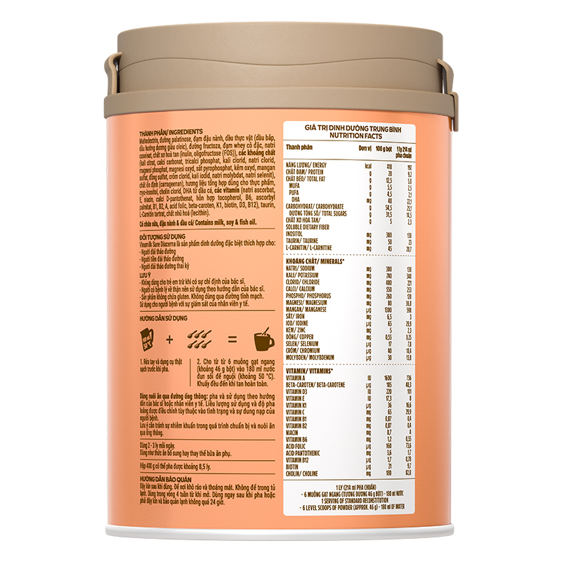 Sữa bột người lớn Vinamilk Sure Diacerna vị tự nhiên 400g 6