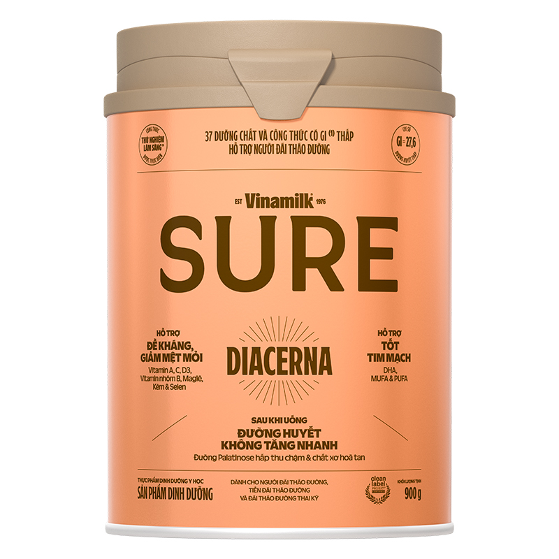 Sữa bột người lớn Vinamilk Sure Diacerna vị tự nhiên 400g 12