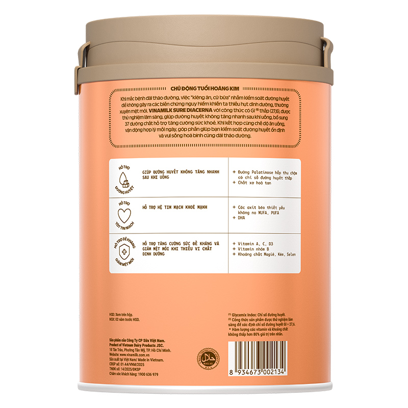 Sữa bột người lớn Vinamilk Sure Diacerna vị tự nhiên 400g 13