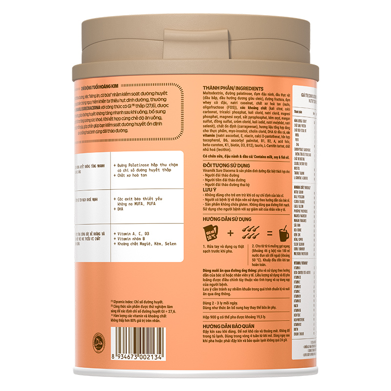 Sữa bột người lớn Vinamilk Sure Diacerna vị tự nhiên 400g 17