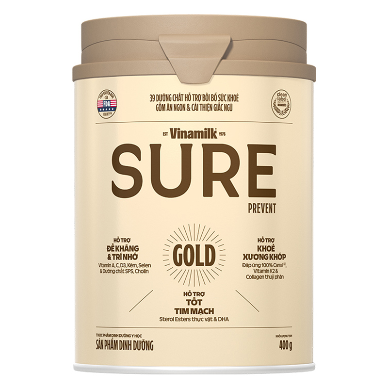 Sữa bột người lớn Vinamilk Sure Prevent Gold hương tự nhiên 400g 2