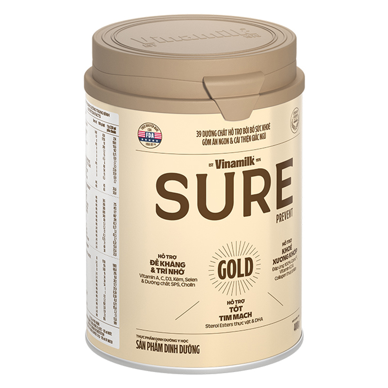 Sữa bột người lớn Vinamilk Sure Prevent Gold hương tự nhiên 400g 4