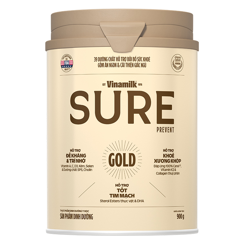 Sữa bột người lớn Vinamilk Sure Prevent Gold hương tự nhiên 400g 12