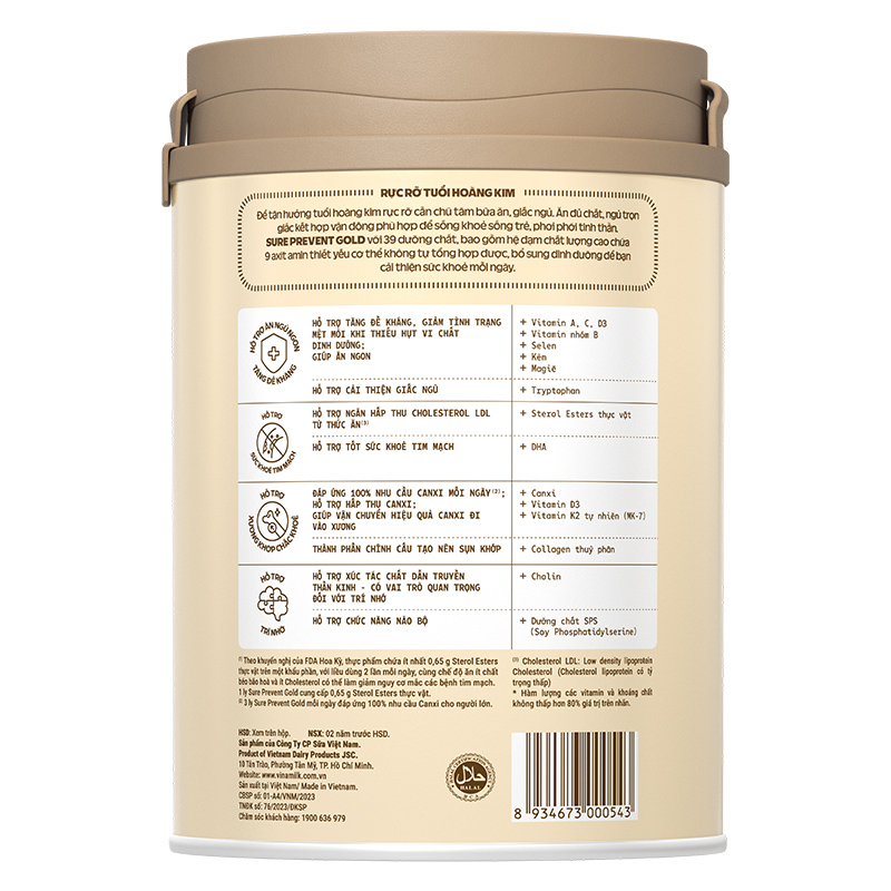 Sữa bột người lớn Vinamilk Sure Prevent Gold hương tự nhiên 400g 13