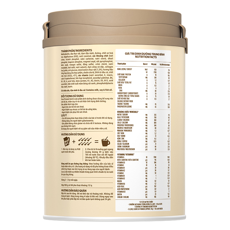 Sữa bột người lớn Vinamilk Sure Prevent Gold hương tự nhiên 400g 16