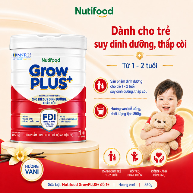 Sữa bột Nutifood GrowPLUS+ đỏ 1+ - Đối tượng sử dụng