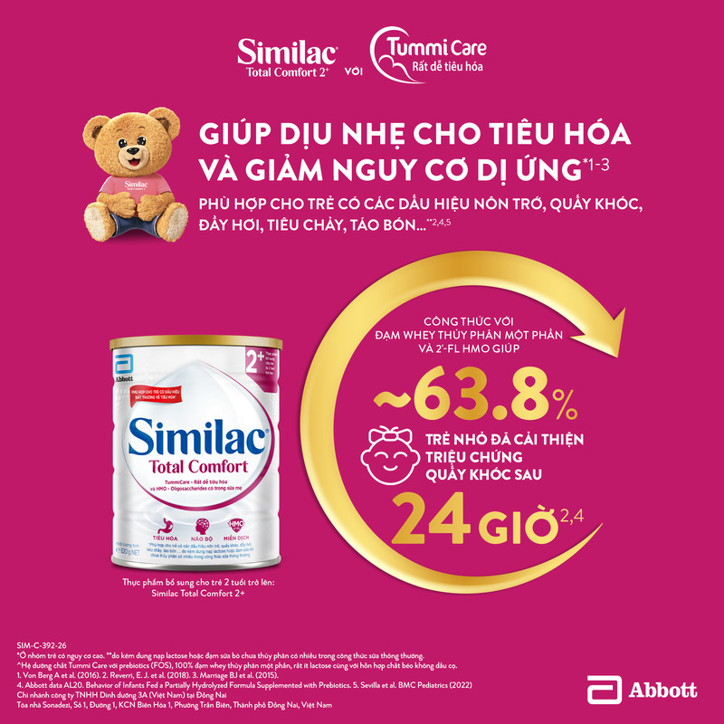Sữa bột Similac Total Comfort 0+ 360g (0 - 12 tháng) dành cho trẻ không dung nạp đường lactose 7