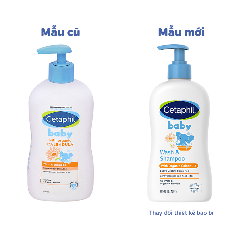 Combo 2 sữa tắm & gội 2in1 cho bé Cetaphil Baby chiết xuất hoa cúc hữu cơ 400 ml (mọi độ tuổi) - Giao bao bì ngẫu nhiên 7