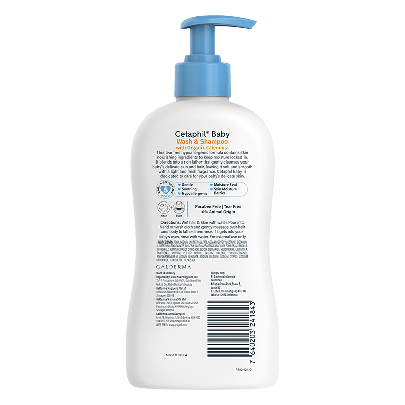 Combo 2 sữa tắm & gội 2in1 cho bé Cetaphil Baby chiết xuất hoa cúc hữu cơ 400 ml (mọi độ tuổi) - Giao bao bì ngẫu nhiên 8