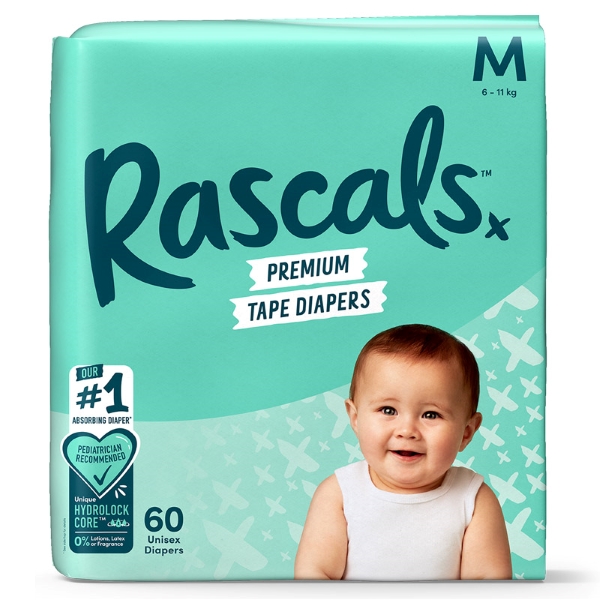 Combo 3 tã dán Rascals size M 60 miếng (6 - 11 kg) - Giao bao bì ngẫu nhiên - AVAKids.com