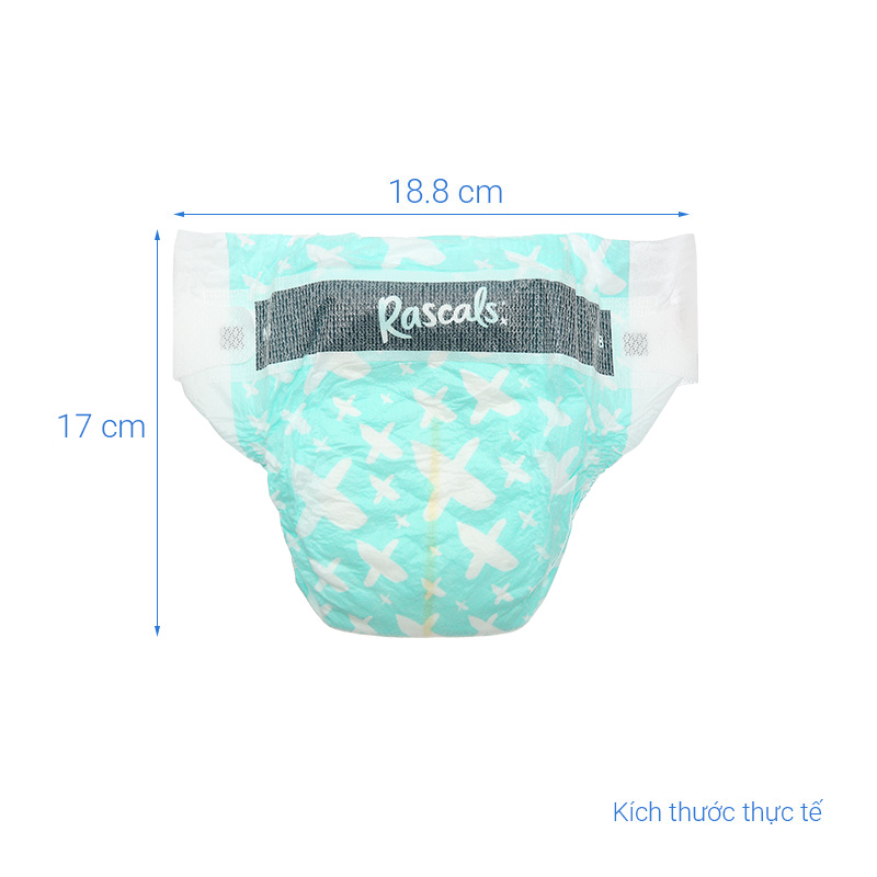 Combo 2 tã dán Rascals size NB 80 miếng/bịch (3 - 5 kg) - Giao bao bì ngẫu nhiên 8