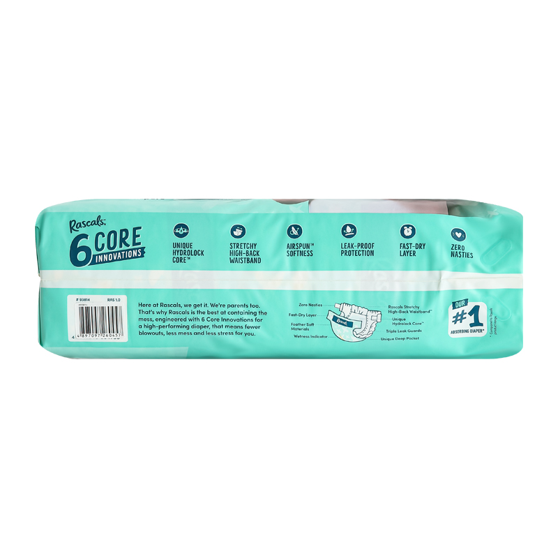 Combo 2 tã dán Rascals size S 70 miếng/bịch (4 - 8 kg) - Giao bao bì ngẫu nhiên 5