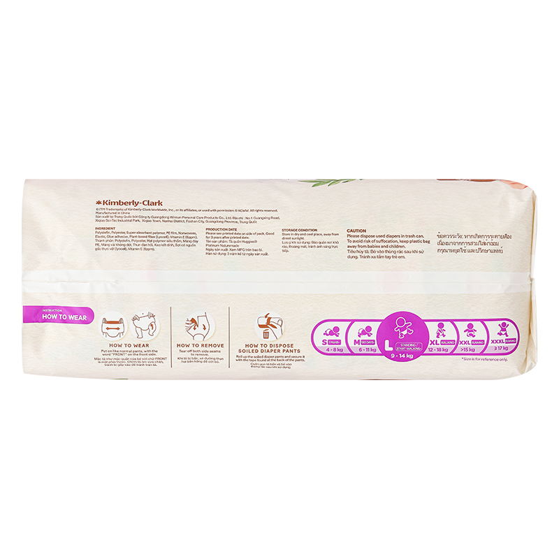 Tã quần Huggies Platinum nature made siêu cao cấp size XXL 26 miếng (Trên 15 kg) - Giao bao bì ngẫu nhiên 39