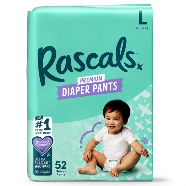 Combo 3 tã quần Rascals size L 52 miếng/bịch (10 - 15 kg) - Giao bao bì ngẫu nhiên - AVAKids.com