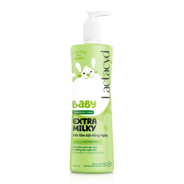 Combo 2 sữa tắm & gội 2in1 cho bé Lactacyd Extra Milky hương dịu nhẹ 500 ml (mọi độ tuổi) chính hãng - AVAKids.com