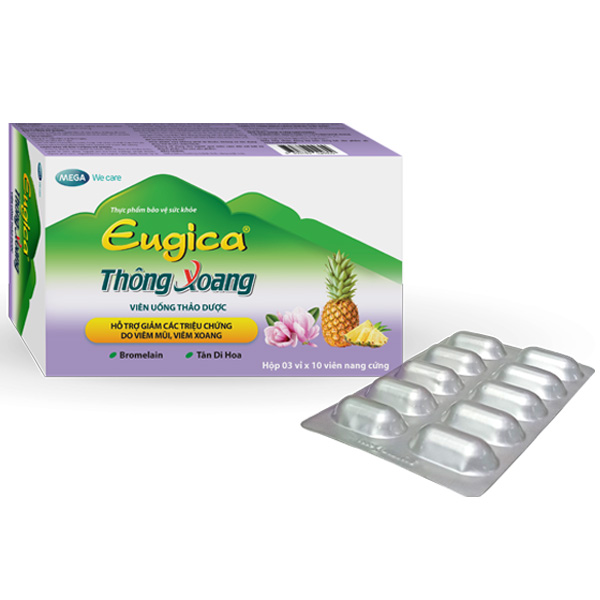 Eugica Thông Xoang hỗ trợ giảm các triệu chứng do viêm mũi, viêm xoang