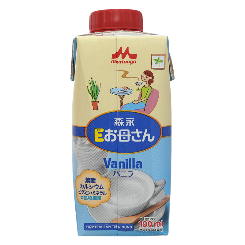 Thùng 24 hộp sữa bầu Morinaga E-Okasan hương vani 190 ml 12