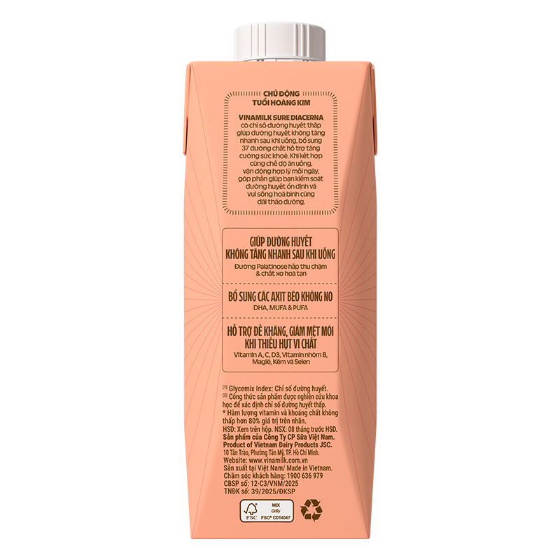 Thùng 24 sữa nước dinh dưỡng người lớn Vinamilk Sure Dicerna hương tự nhiên 237ml 9