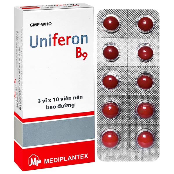 Uniferon B9 trị thiếu máu do thiếu sắt và acid folic