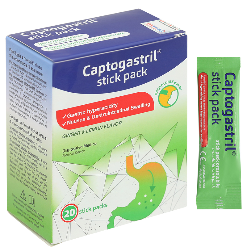 Bột Captogastril hỗ trợ giảm đầy hơi, khó tiêu, trào ngược dạ dày